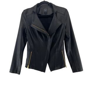 Clara Sun Woo Liquid Leather Jacket Size Small Moto Black